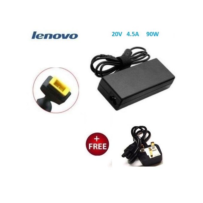 Lenovo Black USB AC Adapter Charger for Laptops - 20V, 4.5A Replacement
