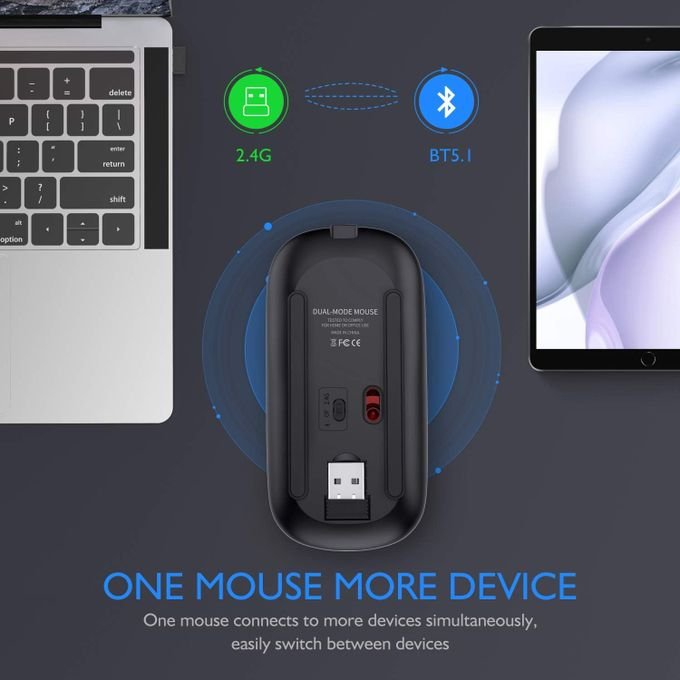 Grey Ultra-Slim Rechargeable Wireless Mouse – 2.4GHz in kumasi