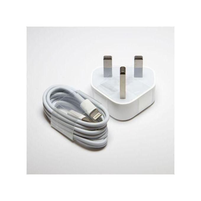 White USB Power Adapter with Lightning to USB Cable — product view 3