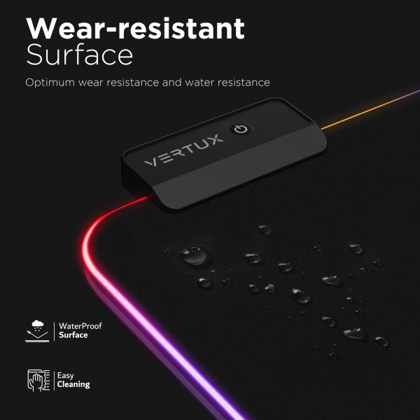 Vertux RGB LED Gaming Mouse Pad for Enhanced Game Immersion with Smooth Scrolling — product view 4