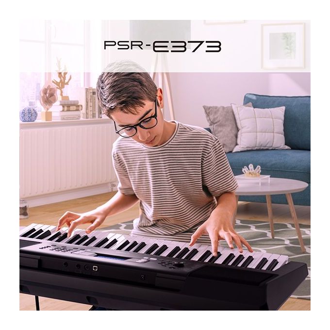 Yamaha PSR-E373Y Black Musical Keyboard with Adapter