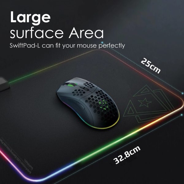 Vertux RGB LED Gaming Mouse Pad for Enhanced Game Immersion with Smooth Scrolling