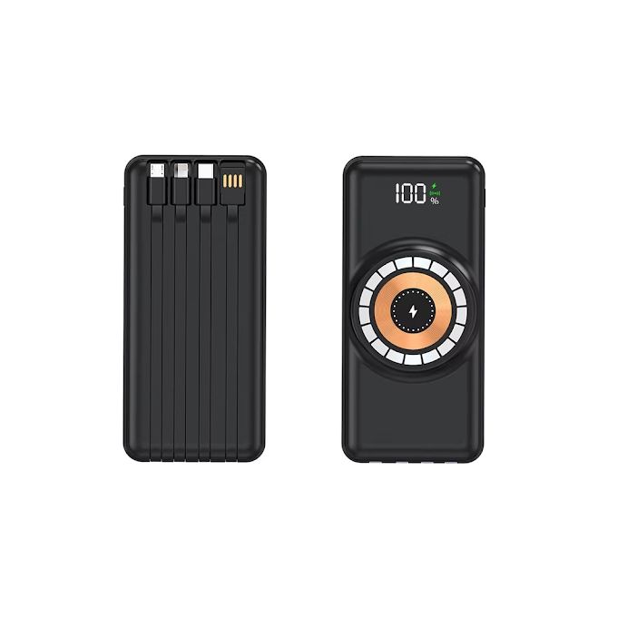 Compact Dual Fast Charger Power Bank with 30000mAh LED Display – Black