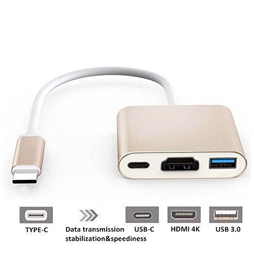 3 In 1 Type C USB 3.1 To USB-C 4K HDMI USB 3.0 Adapter Hub – Gold