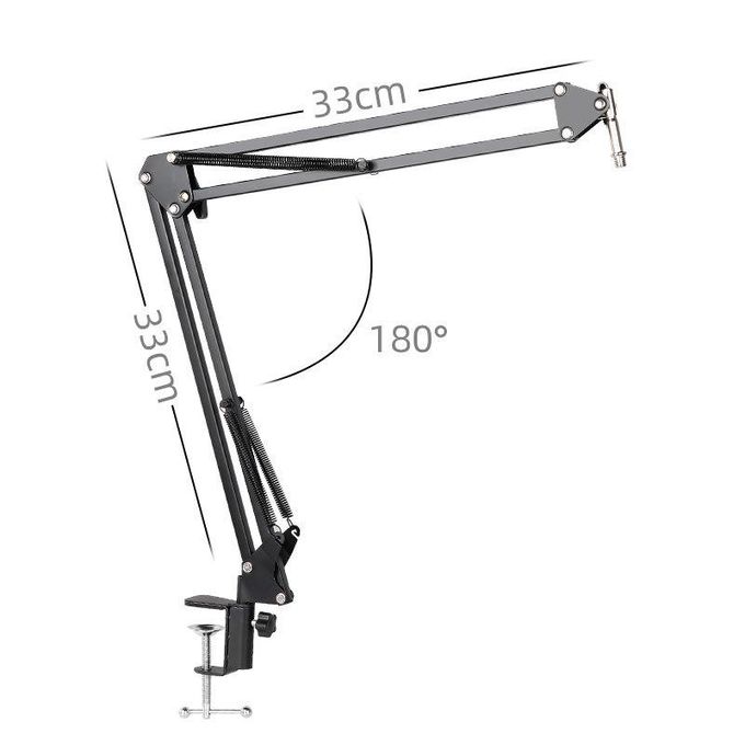 Genetic NB-39 Adjustable Microphone Scissors Arm Stand – Large Size – Black