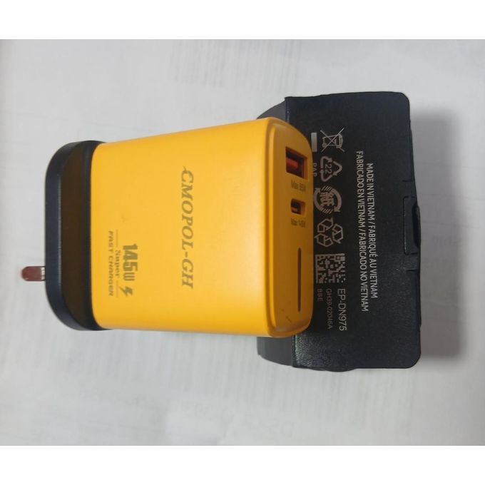 145W Ultra-Fast Type-C to Type-C Charger – Yellow