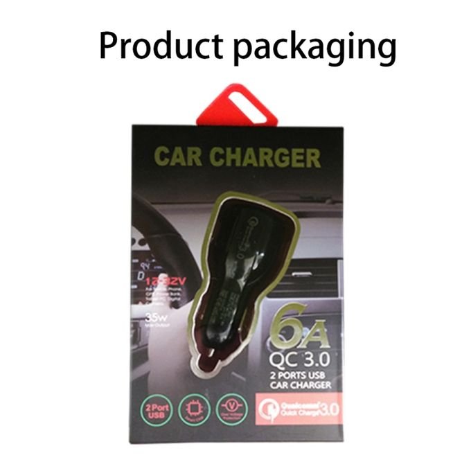 Buy QC3.0 Dual USB Car Charging + Type-C Fast Charging Cable-Black in Kumasi