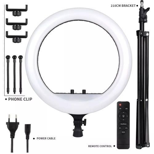 18 inches Portable Photography Ring Light LED with Tripod Stand 80W – Black