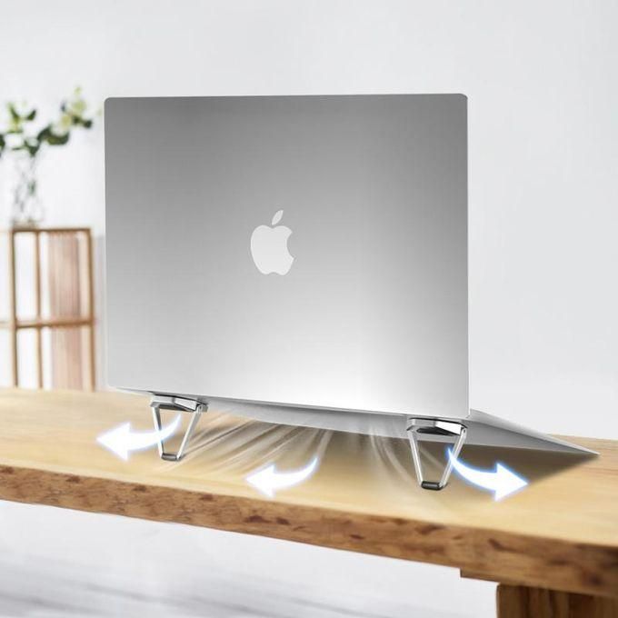 Silver Metal Adjustable Foldable Laptop Stand Holder