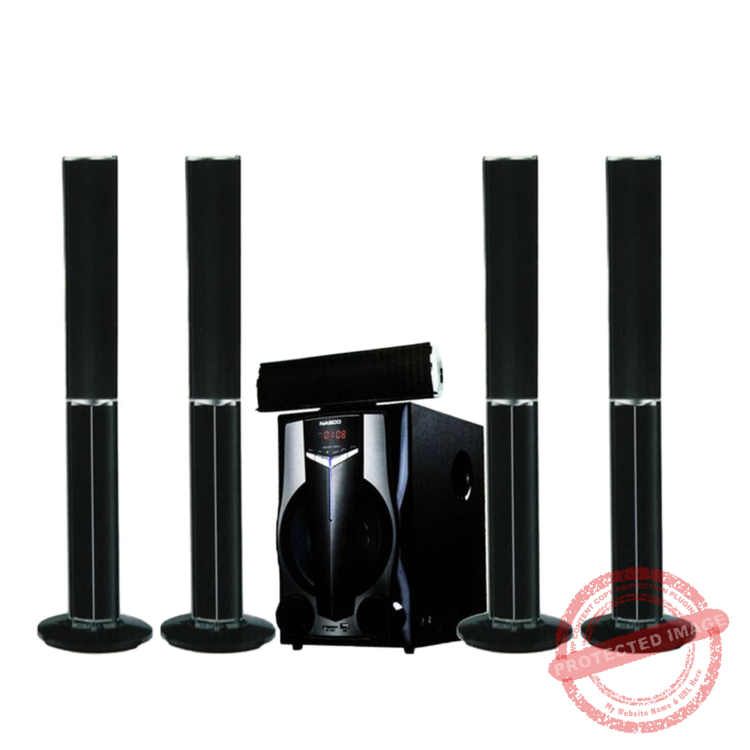 Nasco 95W Bluetooth 5.1 Home Theater Speaker System with Subwoofer | FM, USB, MP3, SD, Remote Control [NAS-HT5.1-N6710]