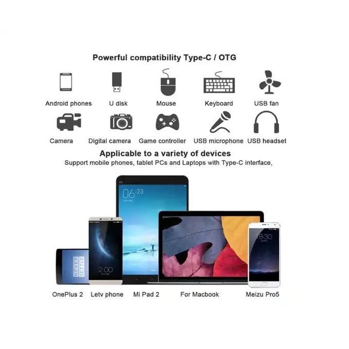 Black Type C OTG Adapter: Male iOS to USB 3.0 Type A Female — product view 2