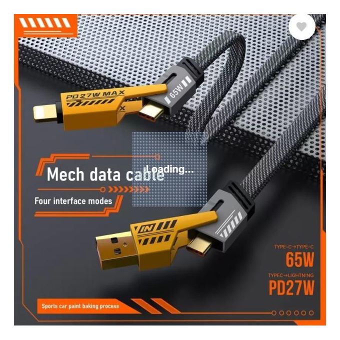 Black 4-in-1 Multi-Charging Cable