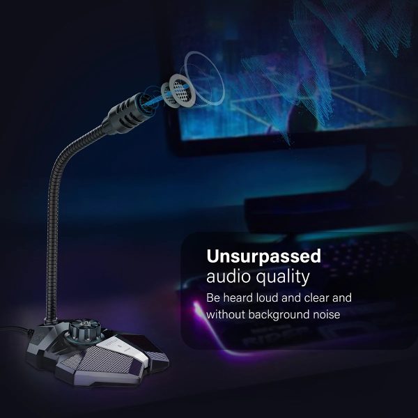 Vertux Ultra-Sensitive Omni-Directional Gaming Microphone with Volume Adjustment