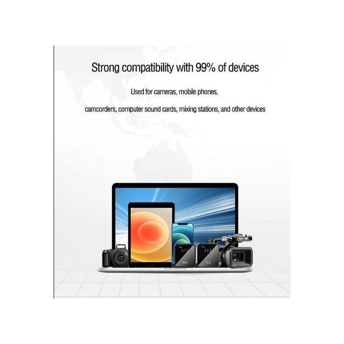 3-in-1 Wireless Lapel Microphone for iPhone/Android Users – 8-10 Hours Battery Life in kumasi