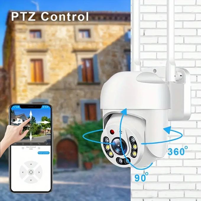 360° IP Camera with WiFi Security, Waterproof Design, PTZ Auto Tracking, and Audio Surveillance