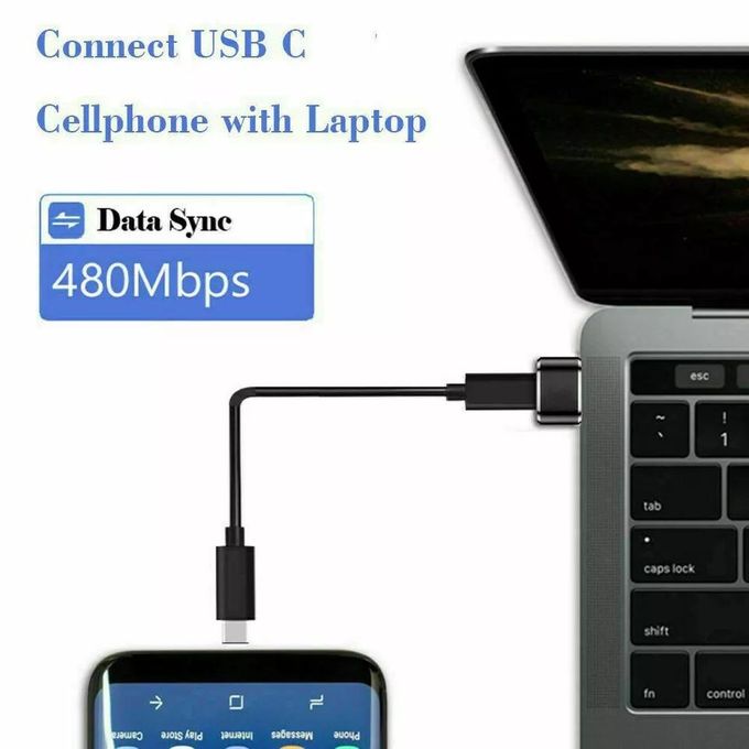 Black USB 3.1 Type-C OTG Adapter with 6A Support