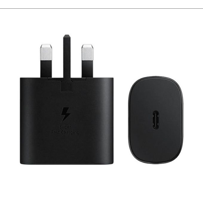 Samsung 25W Super Fast Charger (3 Pins) with Type-C to Type-C Cable – Black in kumasi