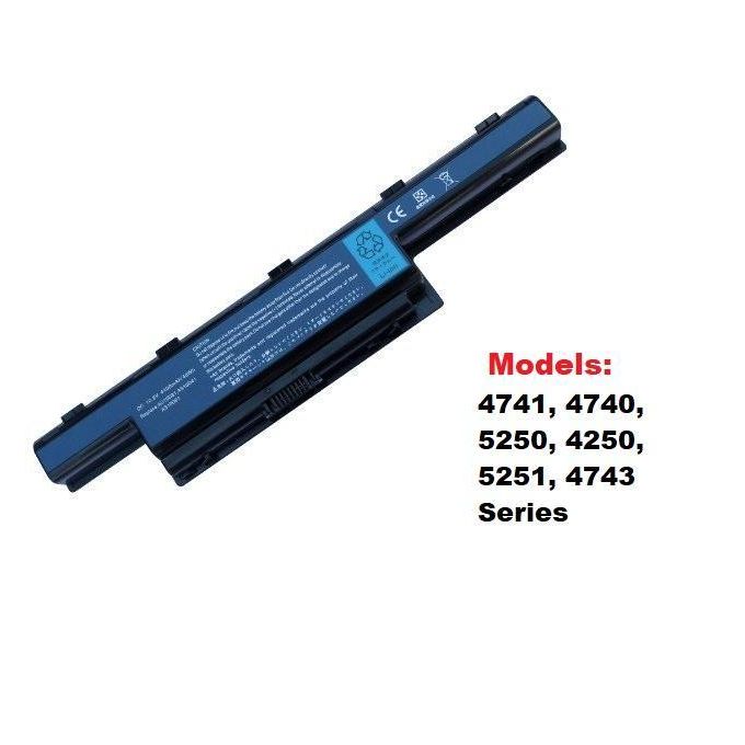 Black Replacement Battery for Acer Series 4741, 4740, 5250, 4250, 5251, 4743
