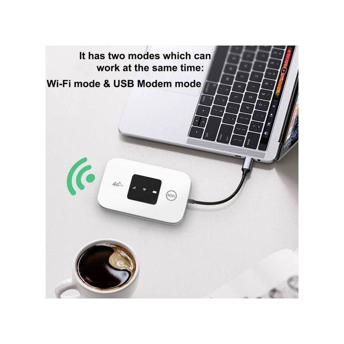 Portable 4G LTE WiFi MiFi with 150Mbps Speed and SIM Card Slot – 2100mAh Battery