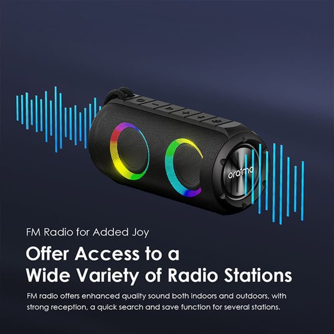 Oraimo Rover 12W Wireless FM Speaker – Black