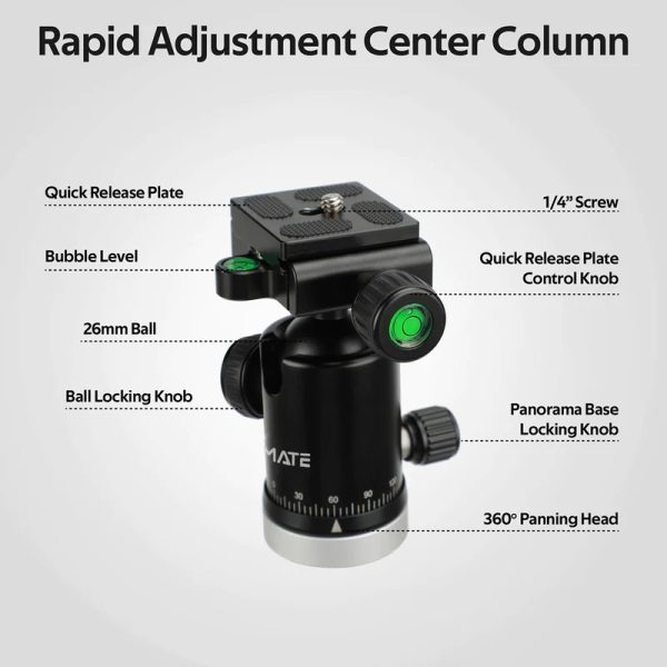 Promate High-Quality Anodized Aluminum Travel Tripod
