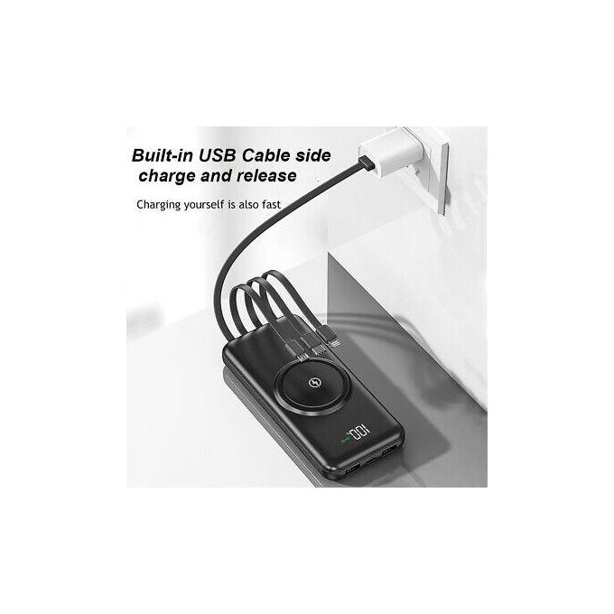 Black 2,000 mAh Triple Wireless Charging Power Bank