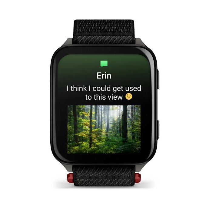 Garmin Venu X1 in Black with Slate Titanium Caseback and Black ComfortFit Nylon Strap