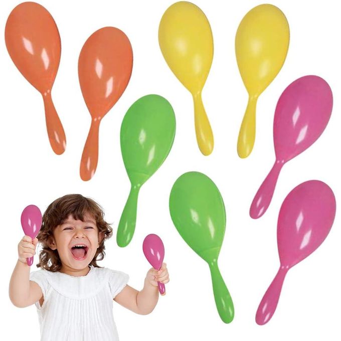 Set of 2 Colorful Plastic Maracas/Shakers/Hammer Rattles — product view 2