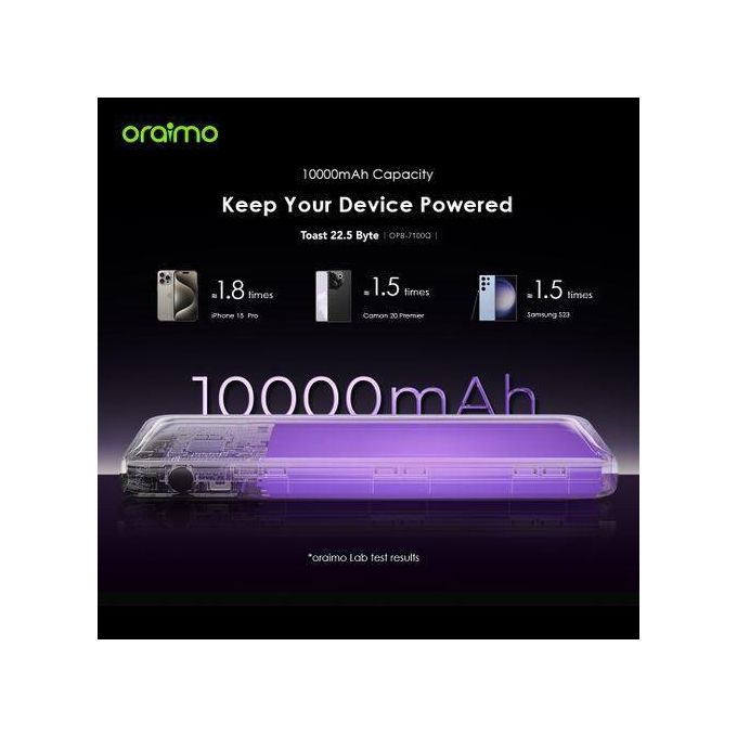 Oraimo 10,000mAh Power Bank Toast 22.5 Byte 22.5W