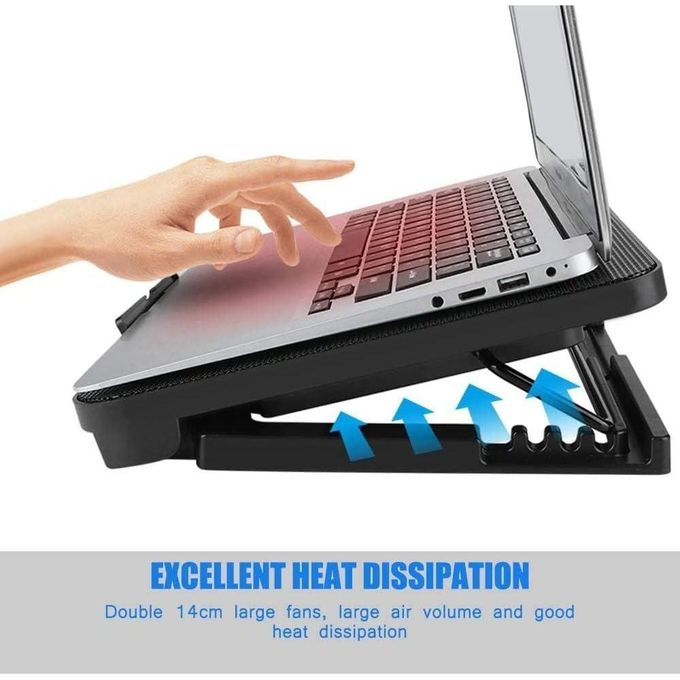 N99 Laptop Cooling Pad with 2 USB Ports – Black