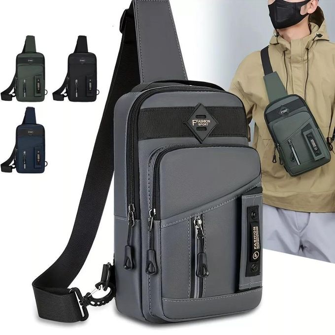 Compact Grey Shoulder Bag for Students – Stylish Men’s Messenger Bag