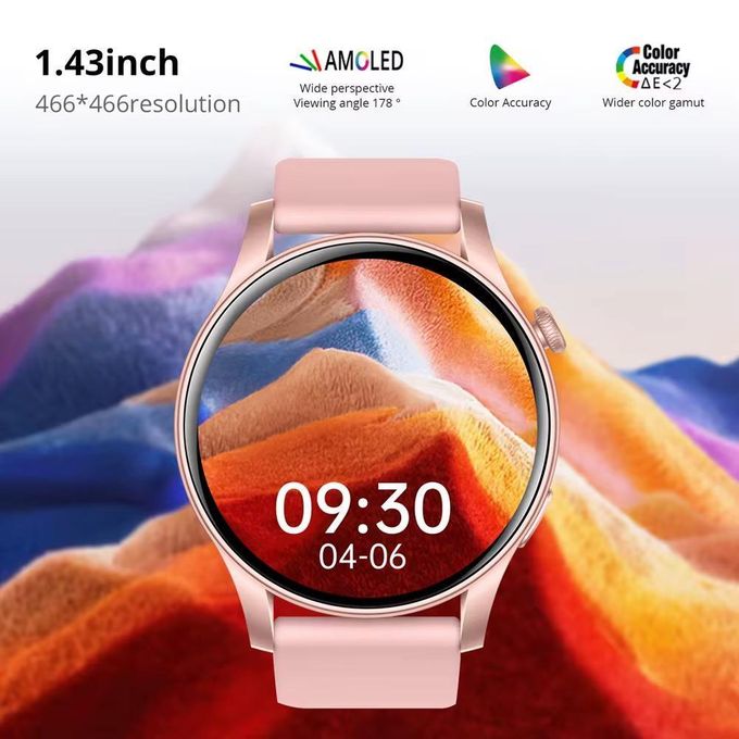 Colmi V73 Smartwatch with 1.43-inch AMOLED Display – Black