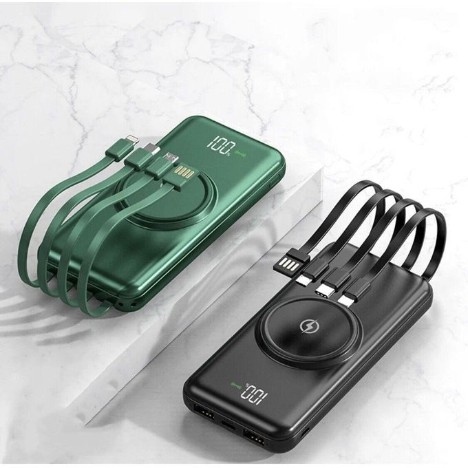 Black 2,000 mAh Triple Wireless Charging Power Bank