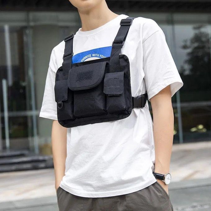 Versatile Black Chest Bag