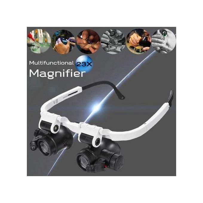 Adjustable LED Light Magnifying Glass with 23x Magnification for Repair Work