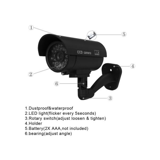 Black Dummy Outdoor Waterproof CCTV Security Camera with LED Flash in kumasi