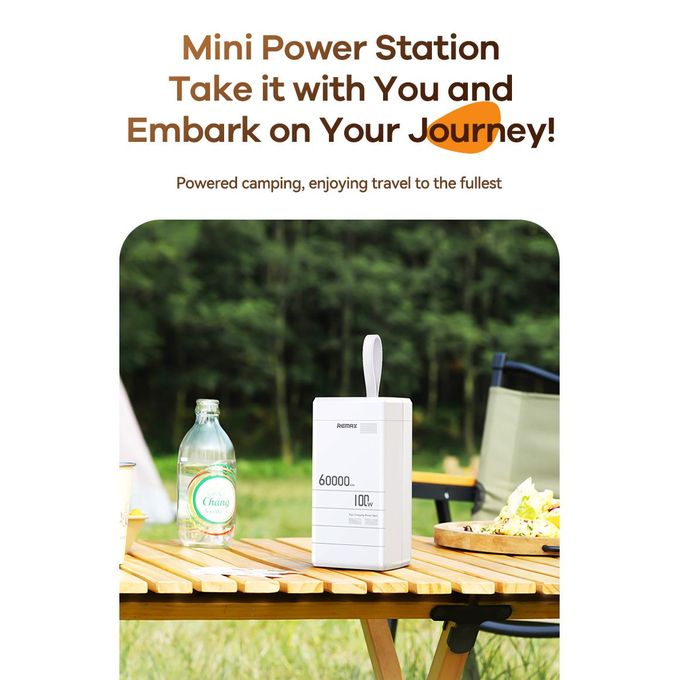 Remax 60000mAh Portable Power Station – Power Bank for Laptops, Tablets, and Mobile Devices with 100W PD QC Fast Charging for Camping – USB Type C RPP 650 — product view 5