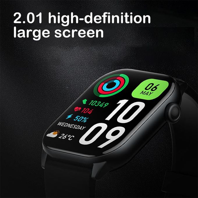 RichRipple GS77 Plus Smartwatch with Bluetooth Calling, 2.01-Inch Display, Health Monitoring, and IP68 Rating
