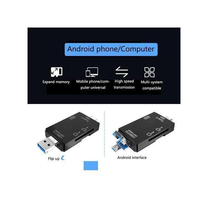 6-in-1 OTG Type-C SD Card Reader and Flash Drive