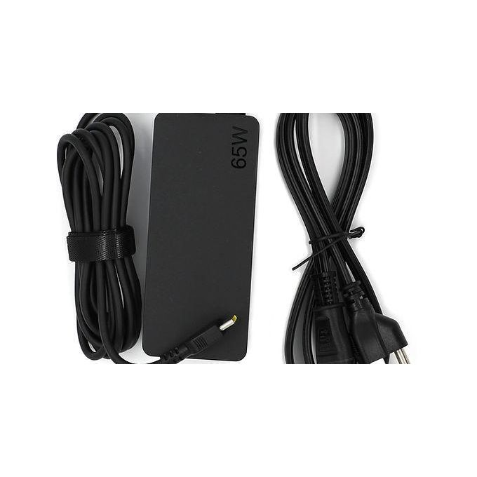 Original Lenovo 65W Fast Charger with USB Type C Adapter and Complimentary AC Power Cord, Black