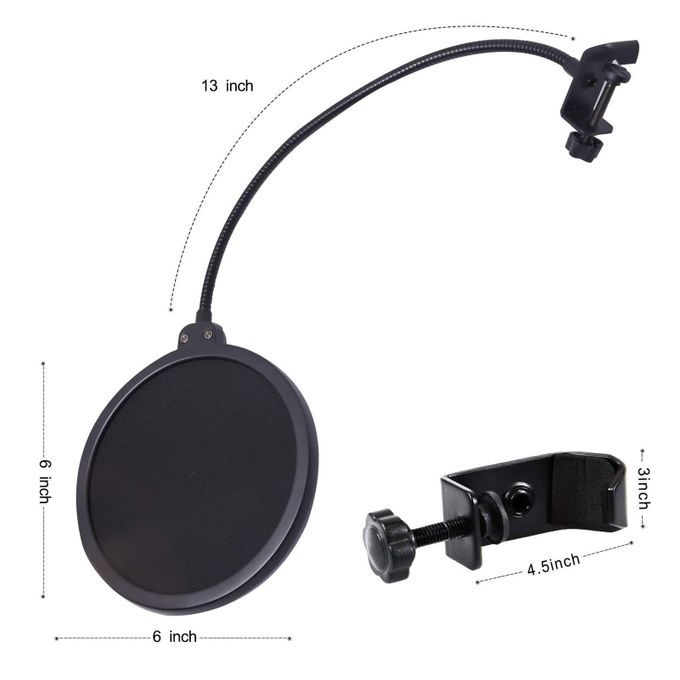 Black Microphone Pop Filter