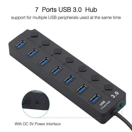 Buy USB HUB 7Ports 3.0 USB Adapter High Speed Data Transfer in Kumasi