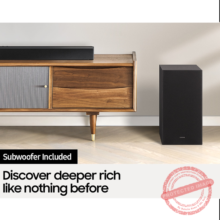 Samsung 200W 2.1 Channel Soundbar with Dolby Audio, Included Subwoofer, Enhanced Bass, Wireless Bluetooth TV Connectivity, Adaptive Sound Lite, and Game Mode (2023) [HW-C450] — product view 3