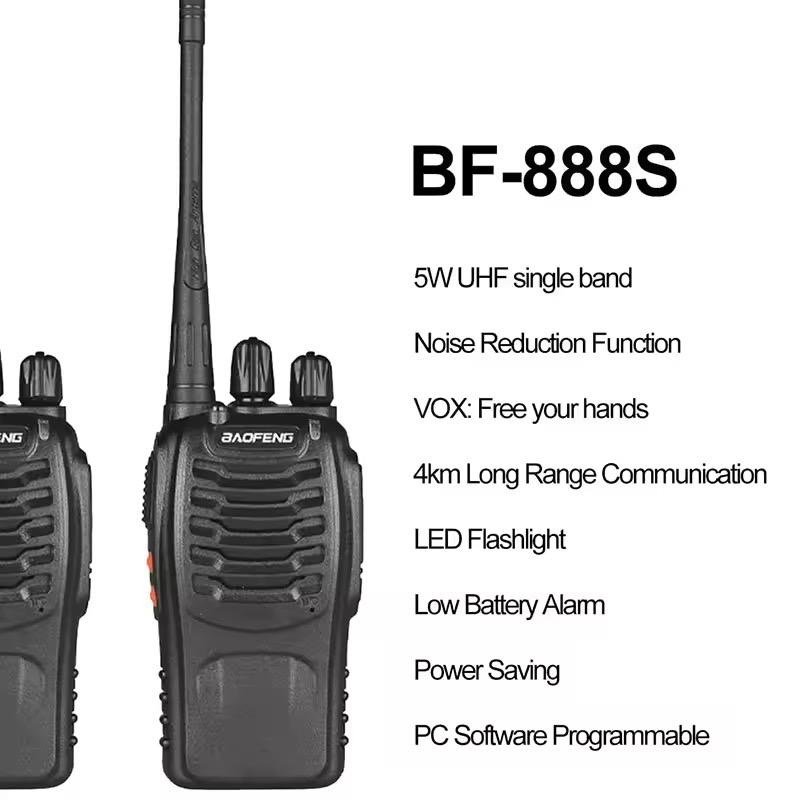 Buy Walkie Talkie 1/2 PCS Baofeng BF-888S Walkie Talkie 5W Two-way Radio Portable Radio Wireless Copy Frequency16CH Comunicador Transceiver J241116 in Kumasi