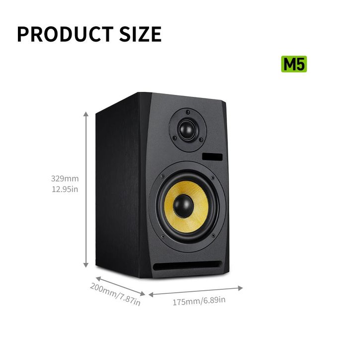 M5 Active Dual 5-Inch Studio Monitors/Speakers – Black