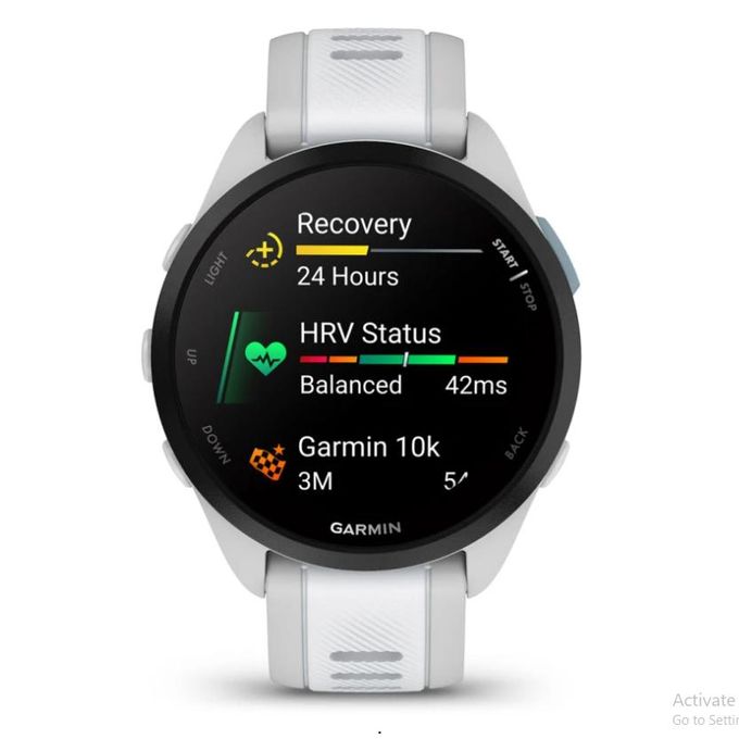 Garmin Forerunner 165 GPS Watch in Mist Gray/Whitestone