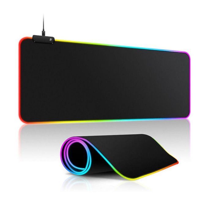 Black RGB Lighting USB-Powered Gaming Mouse Pad