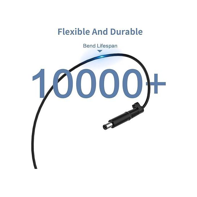90W Laptop Power Adapter for EliteBook, ProBook, Compaq Presario, Pavilion (7.4×5.0mm Connector) – Black