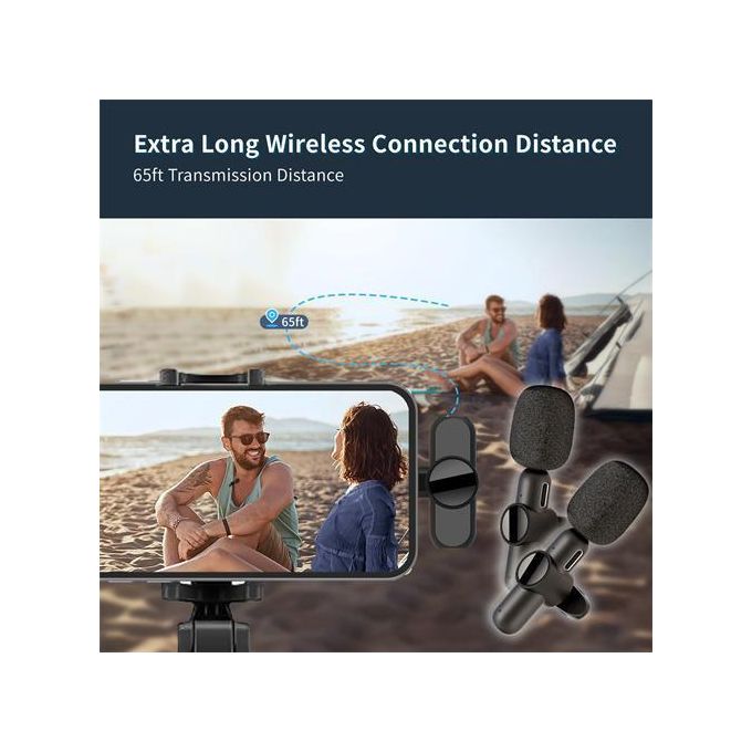 K9 Dual Wireless Lavalier Microphone – Compact Audio and Video Recording Mini Mic for iPhone