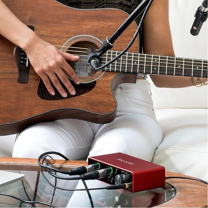 Focusrite Scarlett 2i2 (3rd Generation) USB Audio Interface for Recording and Songwriting – Red